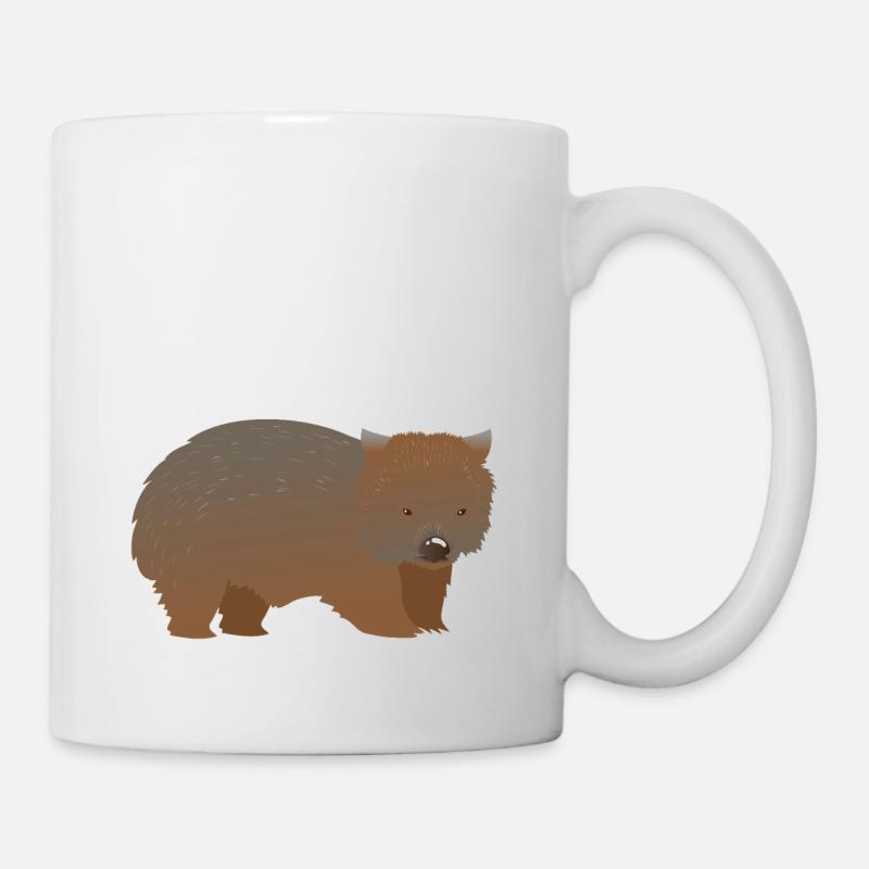 Brauner haariger Nasenwombat - Tasse - Weiß
