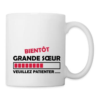 Bientôt grande Soeur veuillez patienter - Mug blanc - blanc - Droite