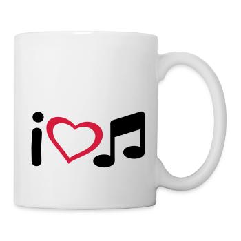 Slogan J'aime la musique. L'amour de la musique. - Mug blanc - blanc - Droite