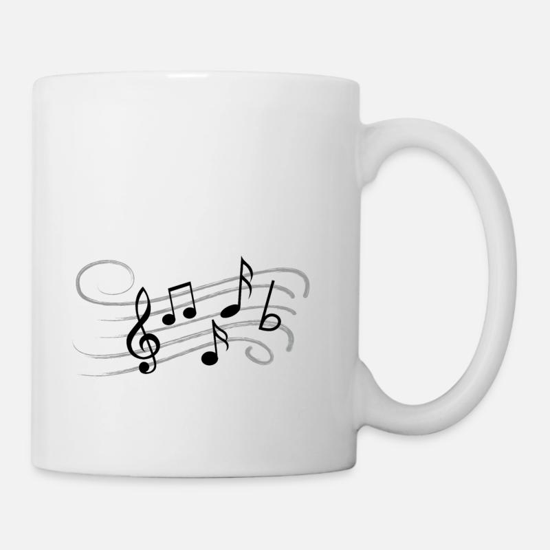Modèle de notes de musique de feuille de musique. La musique - Mug blanc - blanc