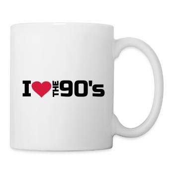 90s fan I love the 90's heart 90s music - Mug - white - Right