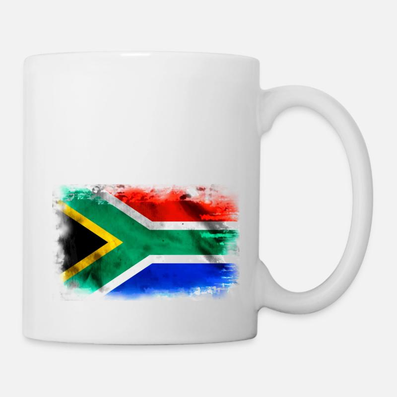 Südafrika Flagge - Tasse - Weiß