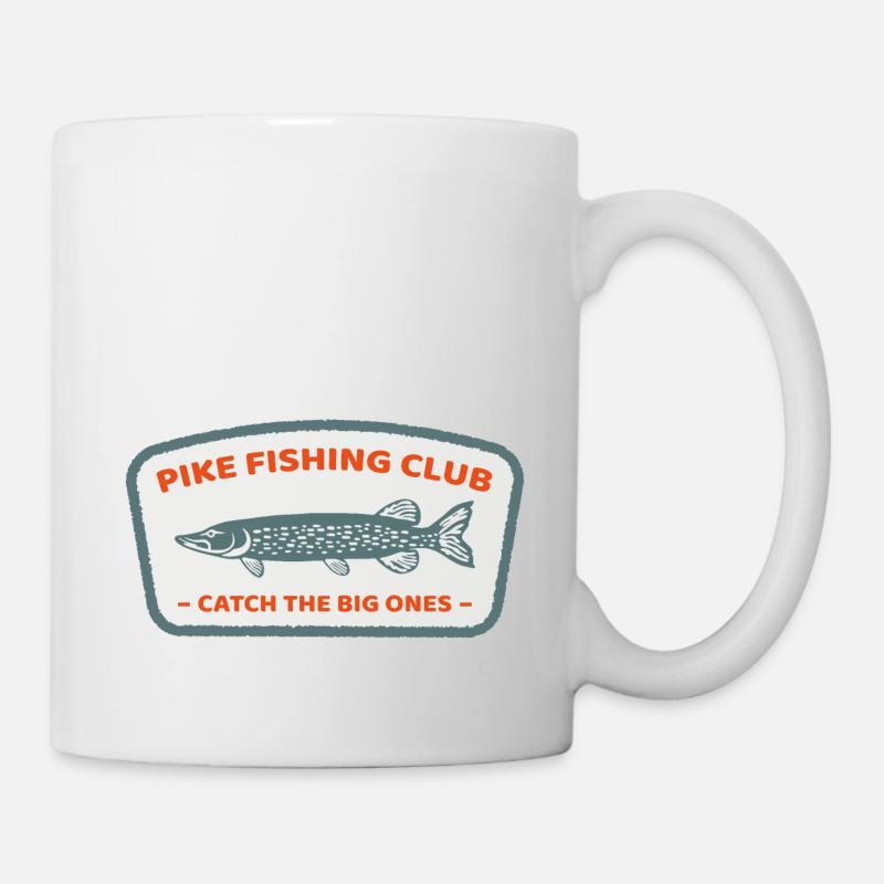 Cadeau rétro d'ange de club de pêche de brochet cool - Mug blanc - blanc