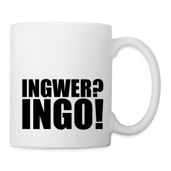 Ingwer? Ingo! Lustiger, witziger Spruch für Ingos - Tasse - Weiß - Rechts