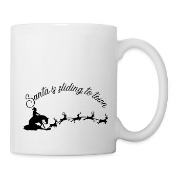 Santa is sliding to town - Tasse - Weiß - Rechts