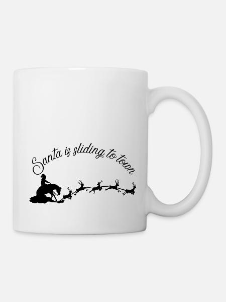 Santa is sliding to town - Mug - white