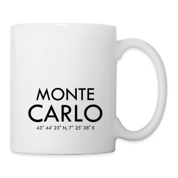 Monte Carlo Monaco Coordonnées Latitude Longitude - Mug blanc - blanc - Droite