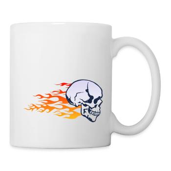 tete de mort crane skull flamme feu flam - Mug blanc - blanc - Droite