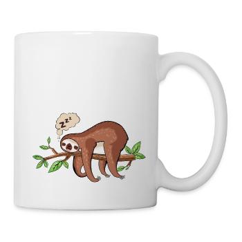 lazy fatigue drawing animal zzz bubble branch - Mug - white - Right