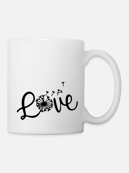 Liebe Löwenzahn - Tasse - Weiß