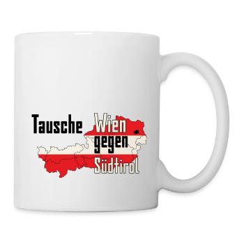 Tausche Wien gegen Südtirol - Tasse - Weiß - Rechts