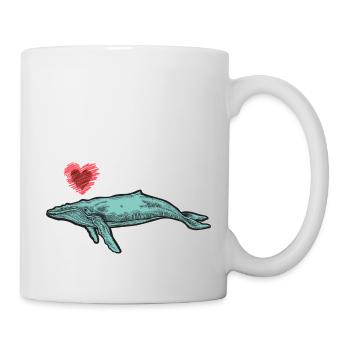 baleines mer poisson eau mer mer cachalot coeur - Mug blanc - blanc - Droite