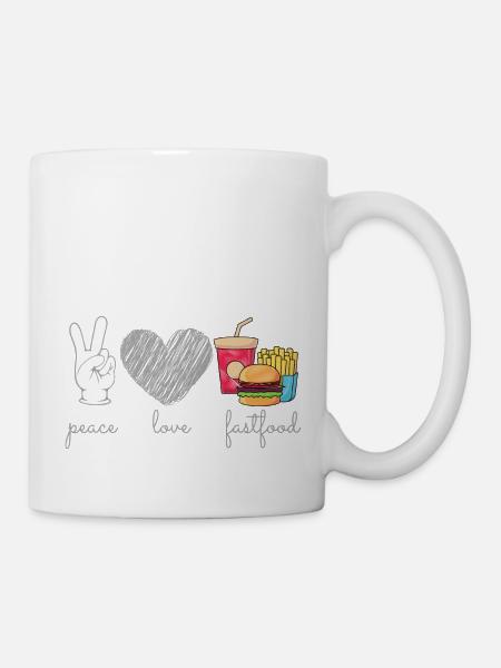 peace love fastfood - Mug blanc - blanc