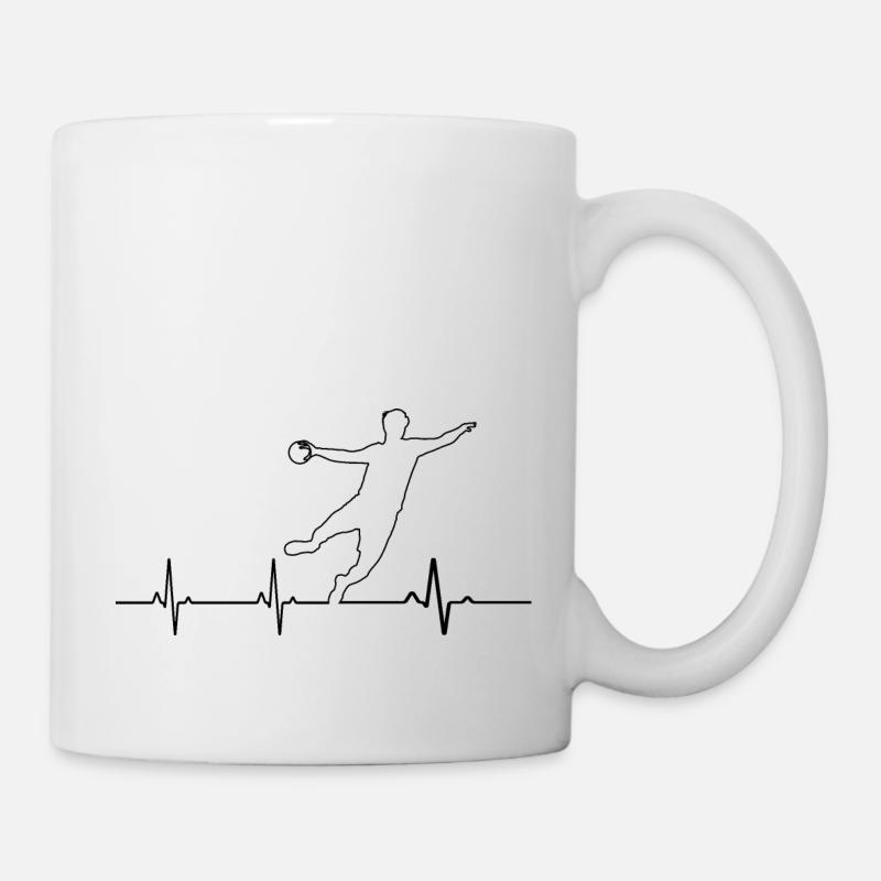 Handball Rythme Cardiaque Handballeur - Mug blanc - blanc