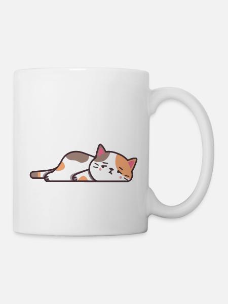 Chat m'épuise Cadeau Humour Femme Homme - Mug blanc - blanc