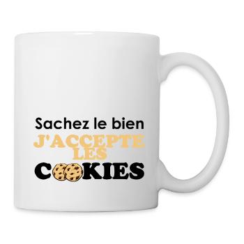 J'accepte les cookies - Mug blanc - blanc - Droite