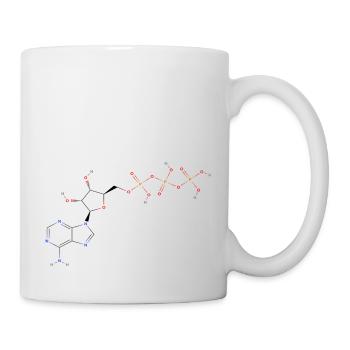 Adenosintriphosphat Molekül - Farbige Struktur - Tasse - Weiß - Rechts