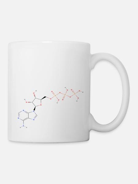 Adenosintriphosphat Molekül - Farbige Struktur - Tasse - Weiß