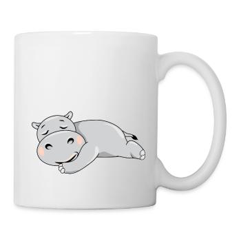 Cute sleeping hippo - Mug - white - Right