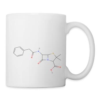 Penicillin Molekül - Farbige Strukturformel - Tasse - Weiß - Rechts