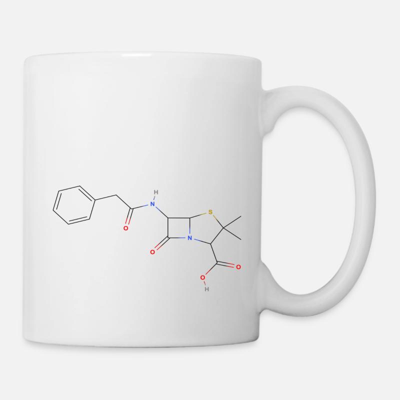 Molecola di penicillina - Formula strutturale colorata - Tazza - bianco
