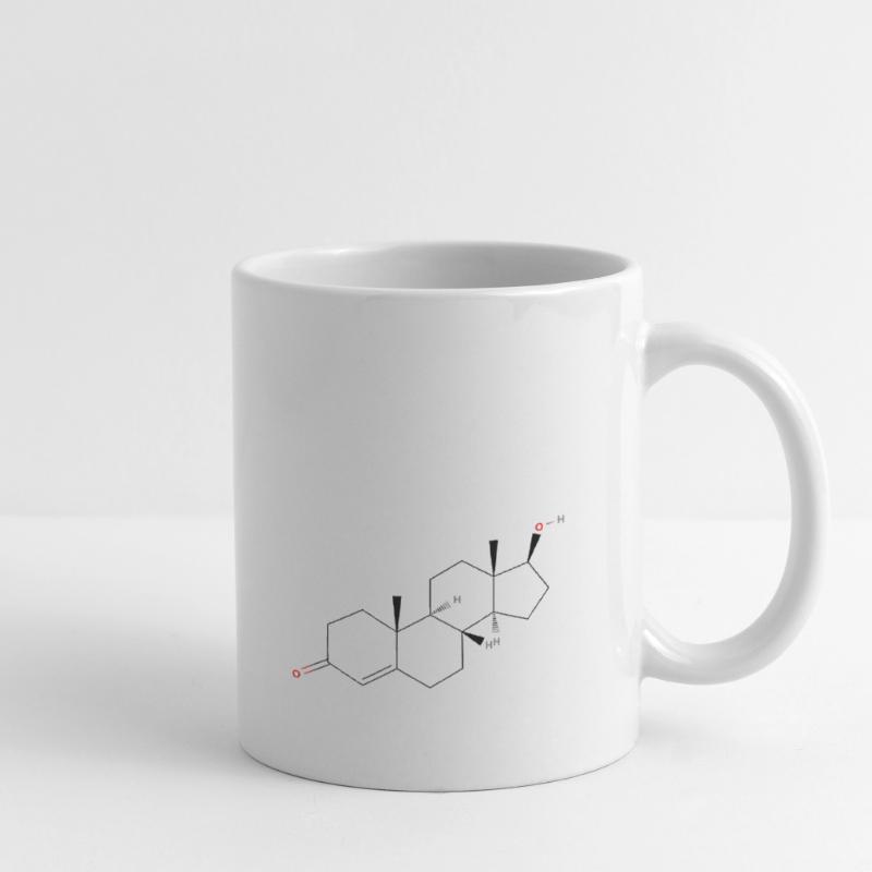 Molécule de testostérone - Formule structurale colorée Mug blanc