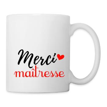 Merci maîtresse - Mug blanc - blanc - Droite