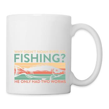Why Didn't Noah Ever Go Fishing He Had Two Worms - Mug - white - Right