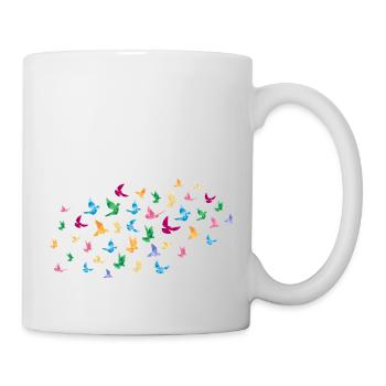Origami oiseaux - Grues d’Origami Japonais - Mug blanc - blanc - Droite