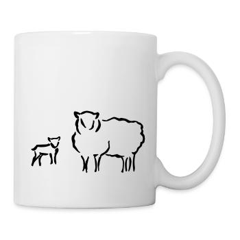 Schafzucht Lamm lustig Geschenkidee Familie Schafe - Tasse - Weiß - Rechts