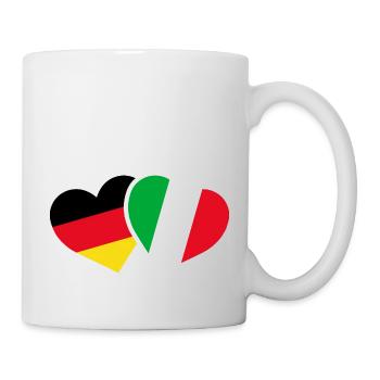 Germany Italy Flag Heart Love - Mug - white - Right