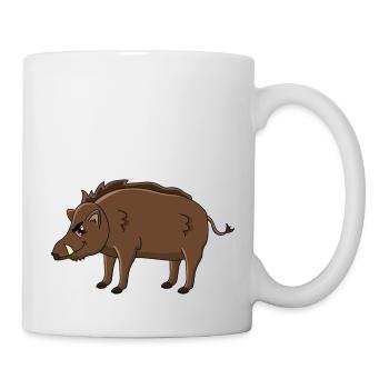 Wildschwein - Tasse - Weiß - Rechts