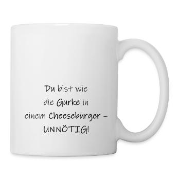 Cheeseburger Ohne Gurke - Tasse - Weiß - Rechts