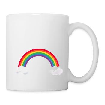 Colorful rainbow with clouds LGBT LGBTQ Gay Pride - Mug - white - Right