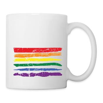 Pride LGBT LGBTQ Queer Ally Gay Lesbiennes Vintag - Mug blanc - blanc - Droite