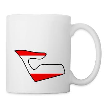 Rennstrecke in Österreich mit der Flagge - Tasse - Weiß - Rechts