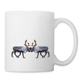 Renne des fjords à la rencontre – Motifs artistiques de la nature - Mug blanc - blanc - Droite