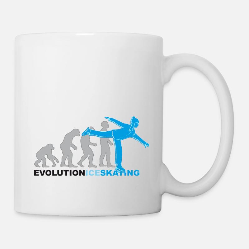 Evolution patinage sur glace, patinage sur glace, patinage sur glace - Mug blanc - blanc