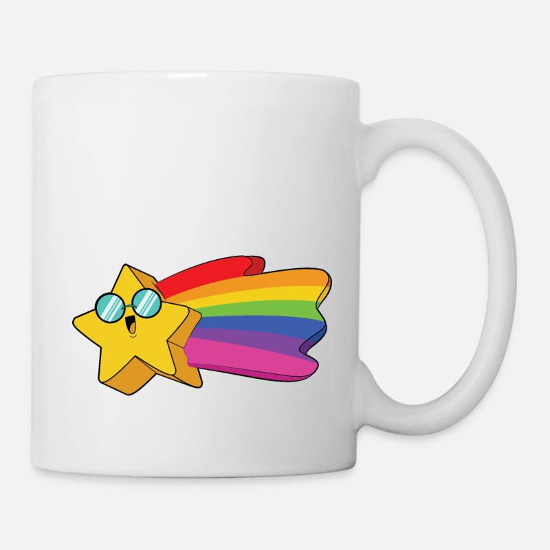 Stern Regenbogen - Tasse - Weiß