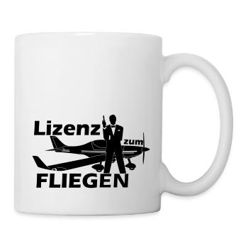 lizenz motorflug - Tasse - Weiß - Rechts