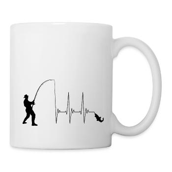Angler, angeln, Fischer, fischen Fische Angel, EKG - Tasse - Weiß - Rechts