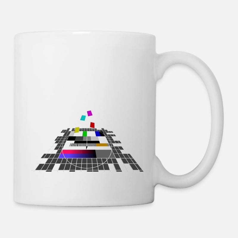 Testbild Fernsehen Deutschland Nerd Geschenk - Tasse - Weiß