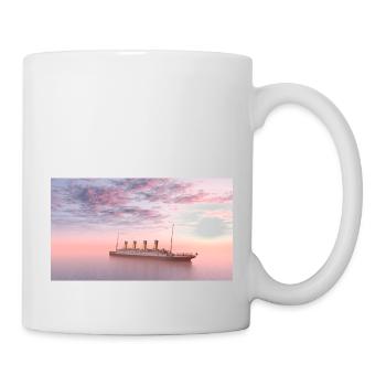 Historisches Passagierschiff Titanic auf hoher See - Tasse - Weiß - Rechts