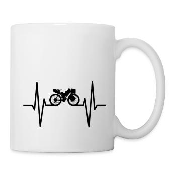 Bikepacking Heartbeat Bikepacker Bike Tour Idea - Mug - white - Right