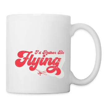 Je préférerais en pilotant l’aviation - Mug blanc - blanc - Droite