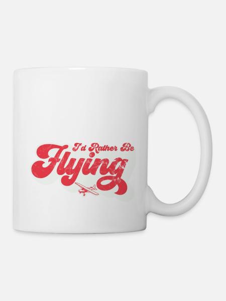 Je préférerais en pilotant l’aviation - Mug blanc - blanc