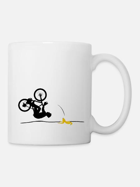 Cyclist, Banana peel, Cycling Road bike Bicycle - Mug - white