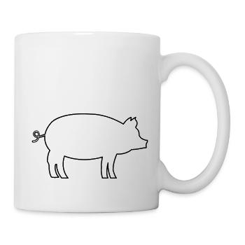 Schwein Pig - Tasse - Weiß - Rechts