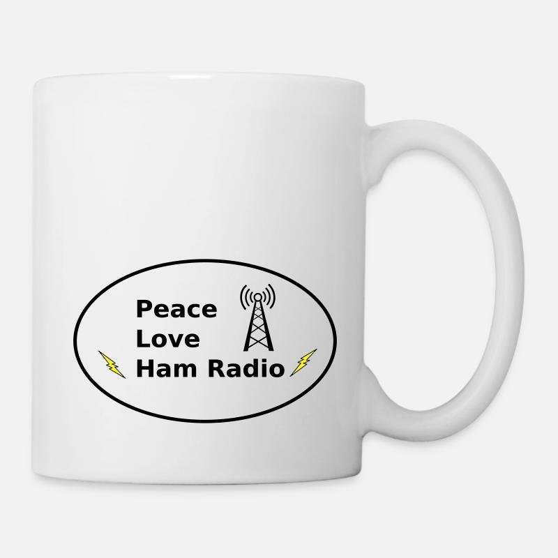 Frieden Liebe Amateurfunkturm - Tasse - Weiß