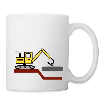 Excavatrice - Mug blanc - blanc - Droite